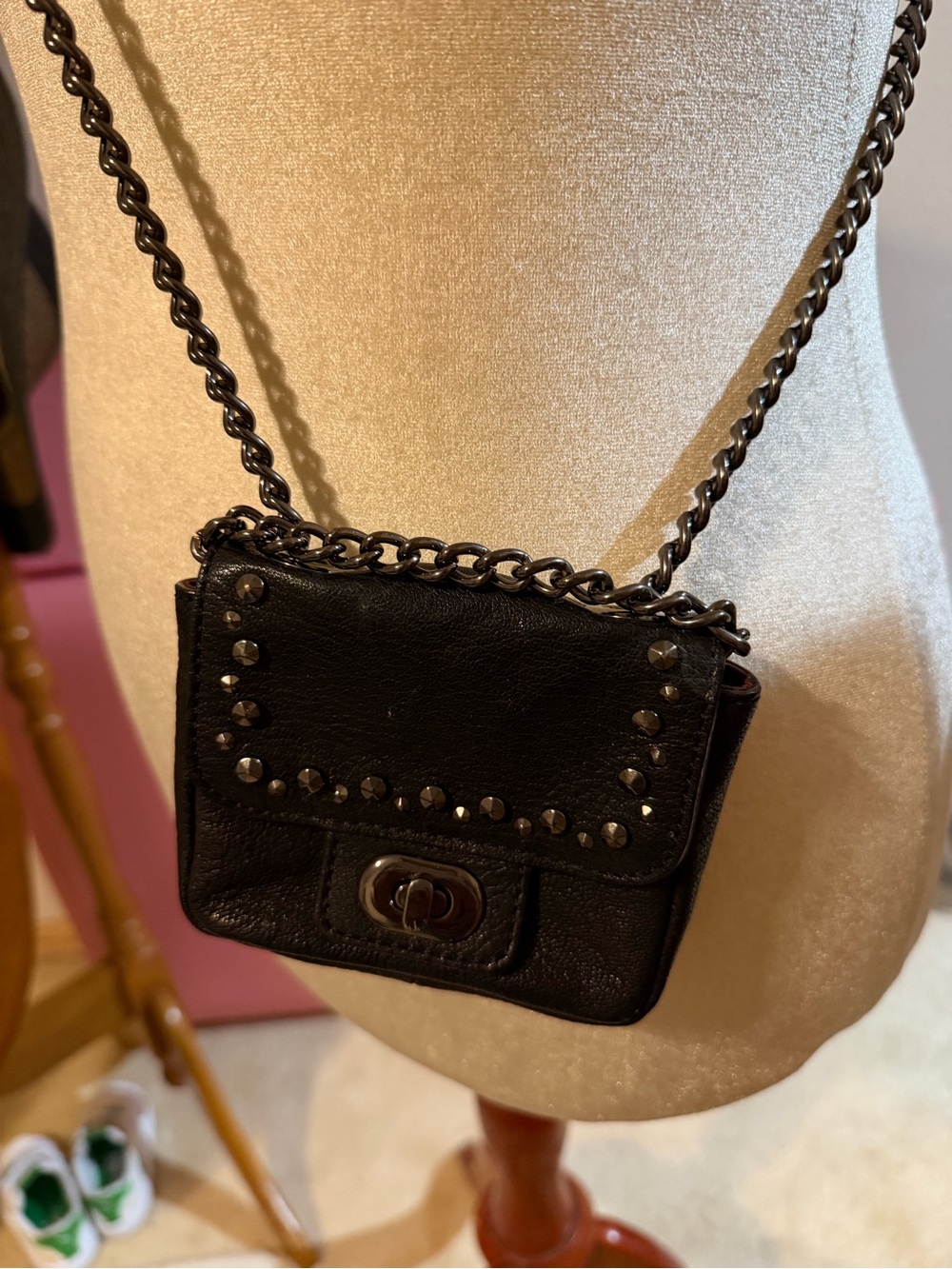 Banana Republic Black Studded Mini Crossbody